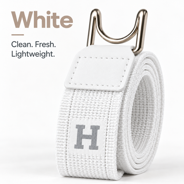 White Adjustable No-Buckle Elastic Belt
