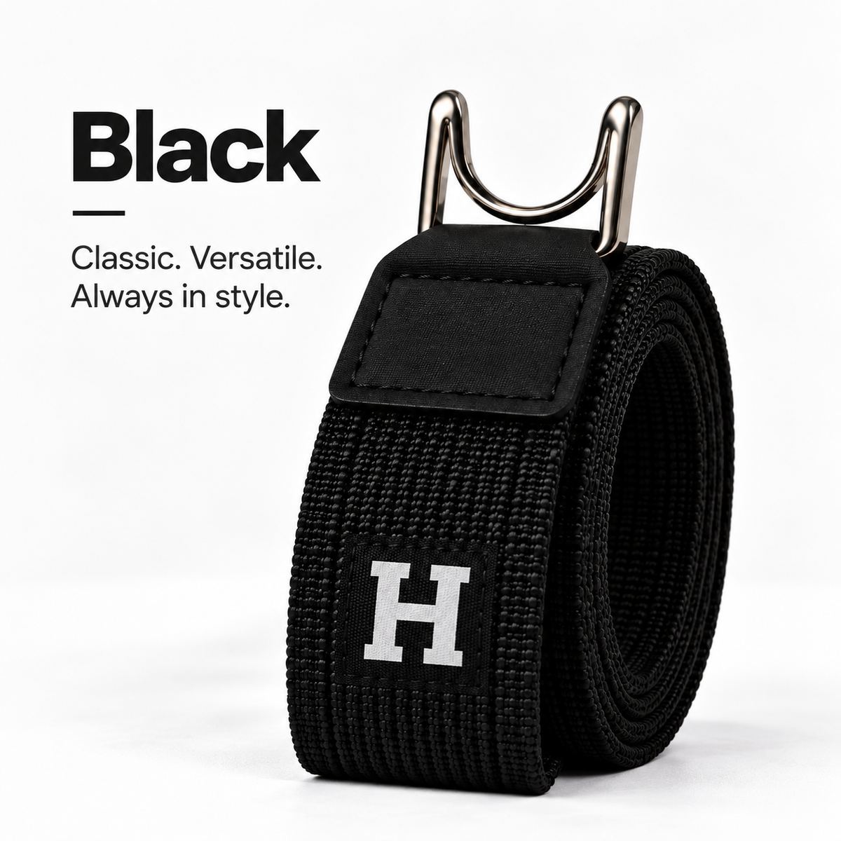 🎁Adjustable No-Buckle Elastic Belt with Metal Hook — Stretch Fit for Men & Women