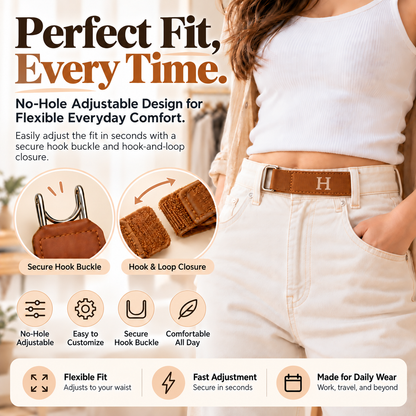 🔥 No More Bulky Buckles | Adjustable No-Buckle Elastic Belt with Metal Hook — Stretch Fit for Men & Women