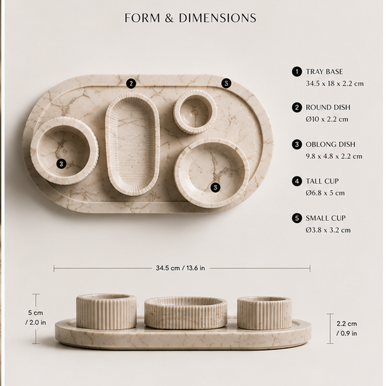 Teravoxa® ATELIER Marble Scent Tray Set