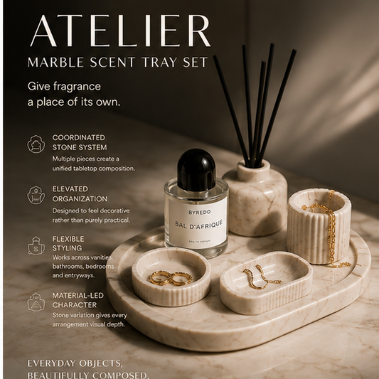Teravoxa® ATELIER Marble Scent Tray Set