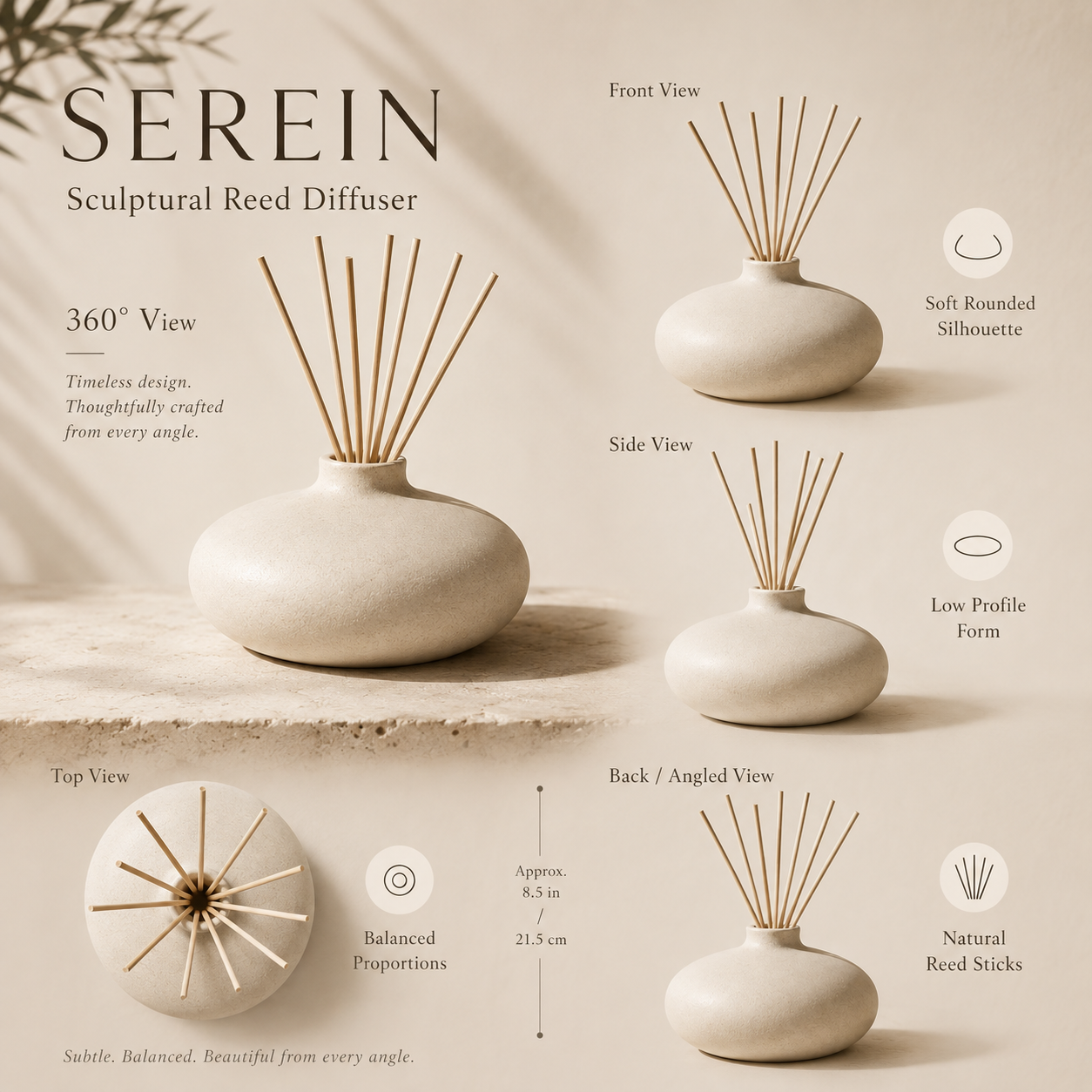 Teravoxa® SEREIN Sculptural Reed Diffuser