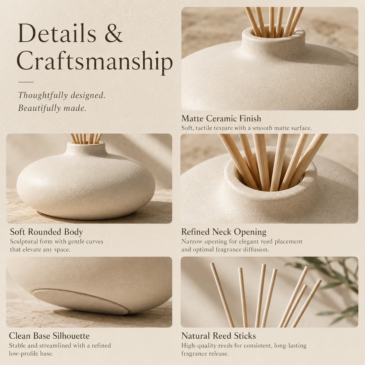 Teravoxa® SEREIN Sculptural Reed Diffuser
