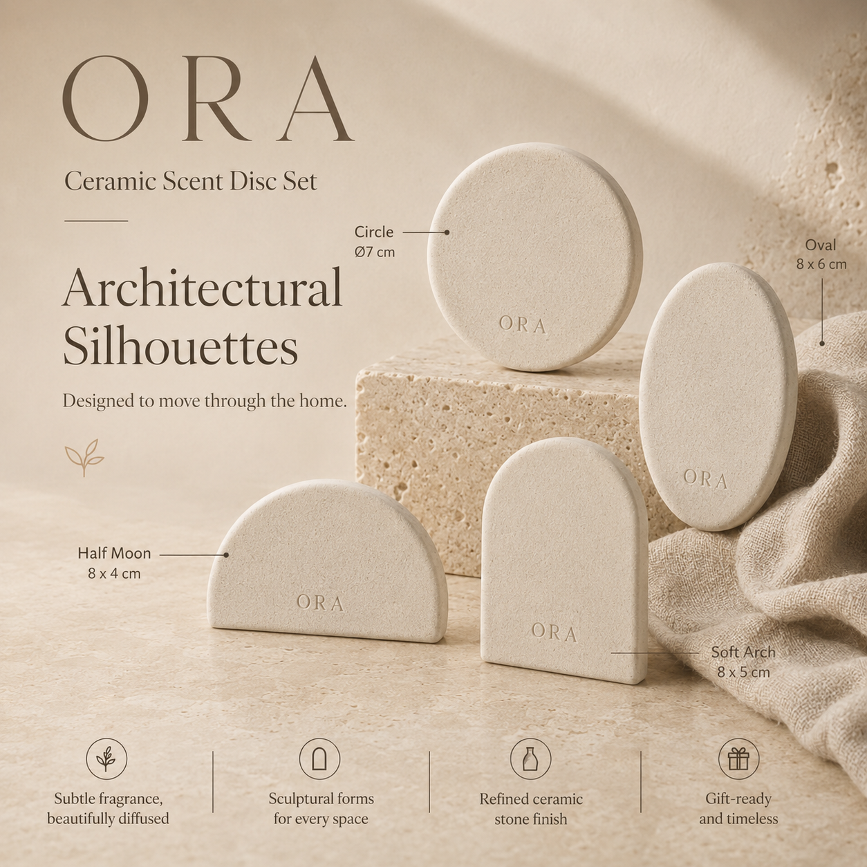 Teravoxa® ORA Ceramic Scent Disc Set
