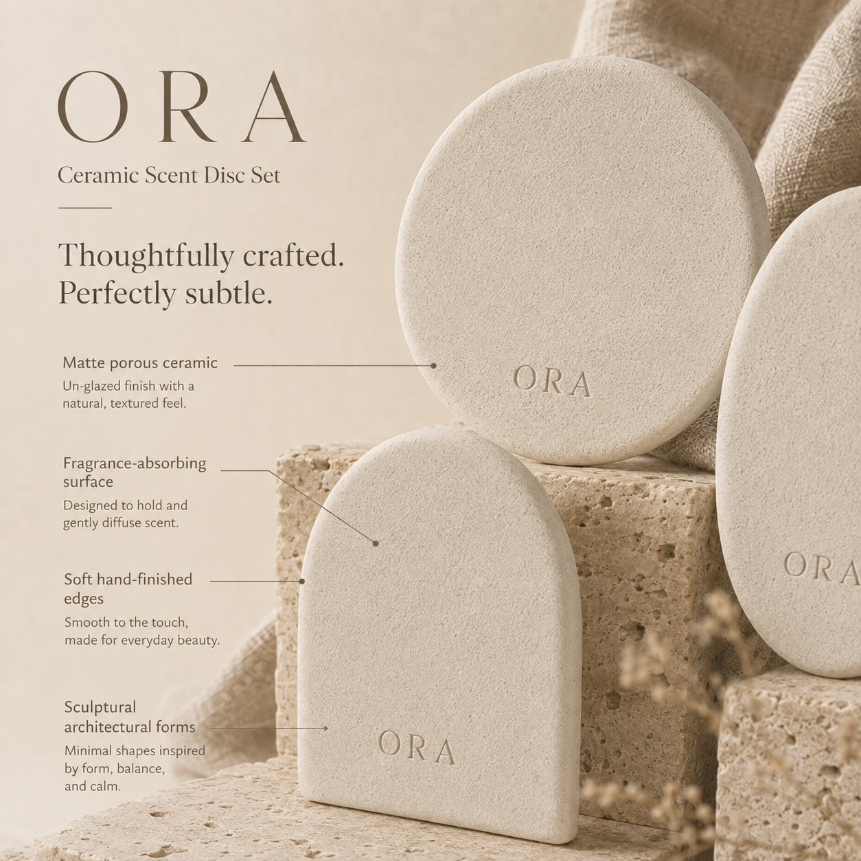 Teravoxa® ORA Ceramic Scent Disc Set