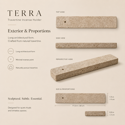 Teravoxa® TERRA Travertine Incense Holder
