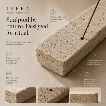 Teravoxa® TERRA Travertine Incense Holder