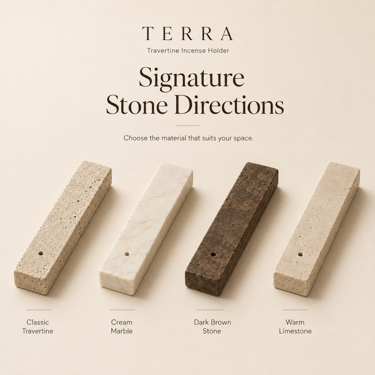 Teravoxa® TERRA Travertine Incense Holder