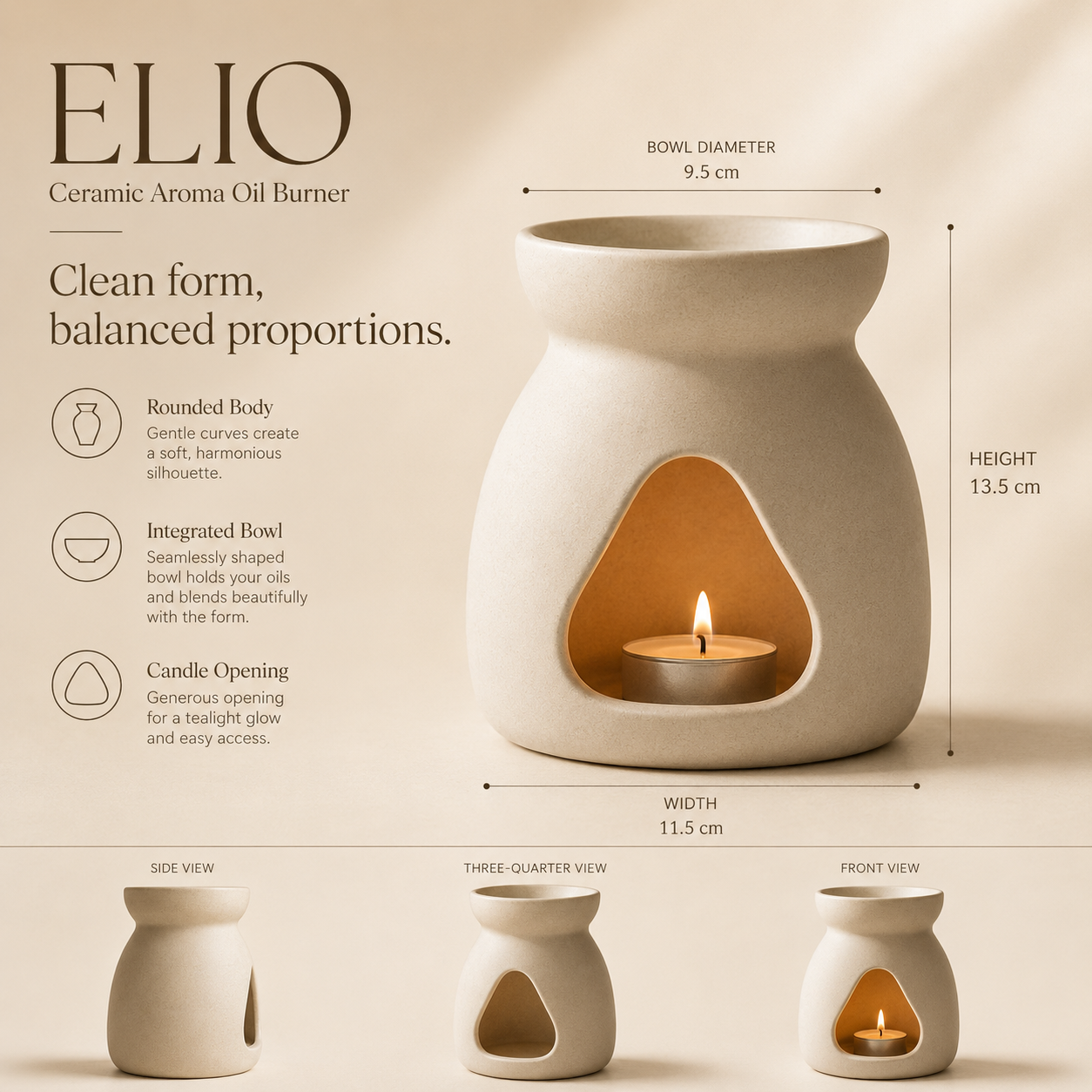 Teravoxa® ELIO Ceramic Aroma Oil Burner