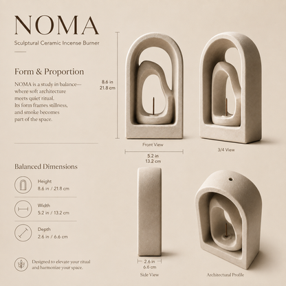 Teravoxa® NOMA Sculptural Ceramic Incense Burner