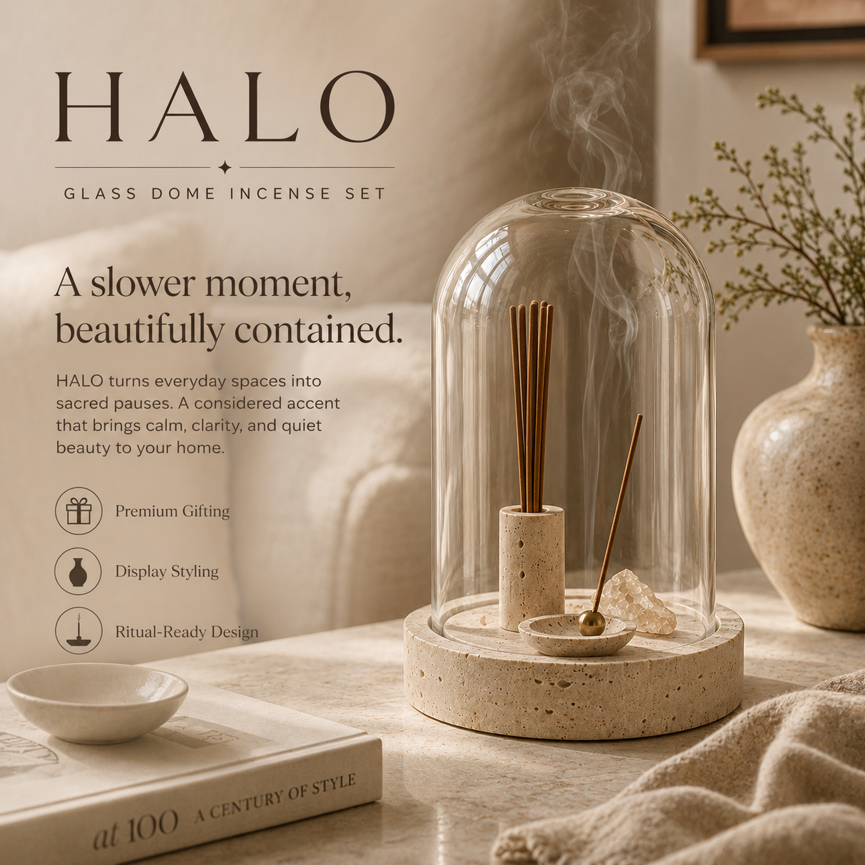 Teravoxa® HALO Glass Dome Incense Set