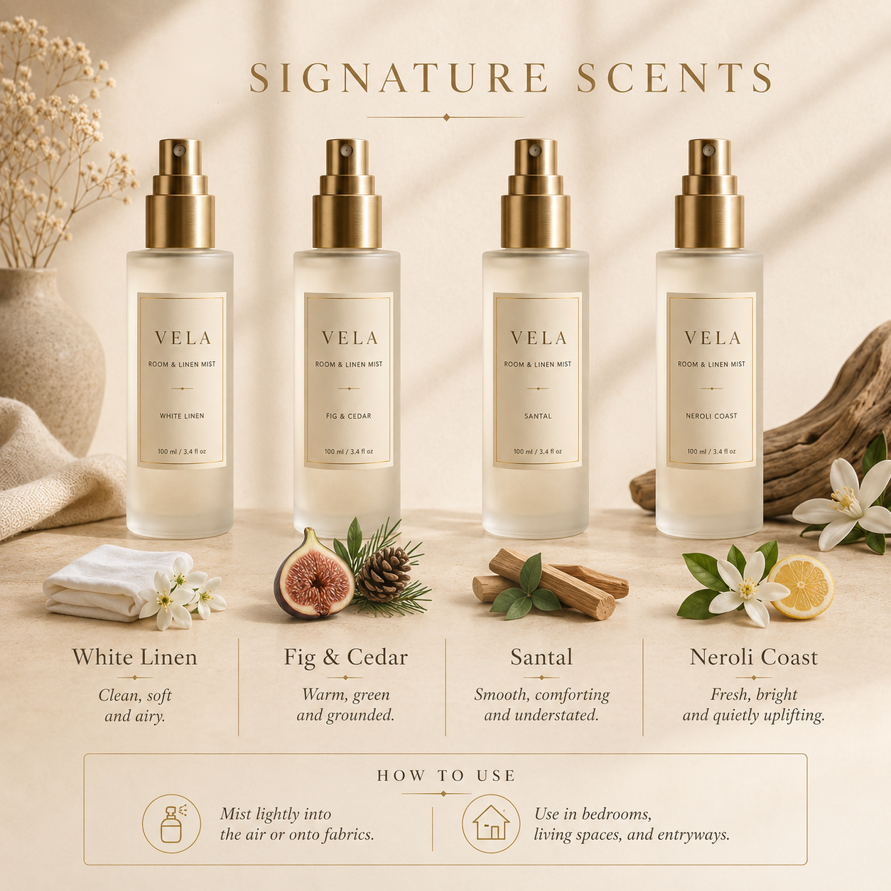 Teravoxa® VELA Room & Linen Mist