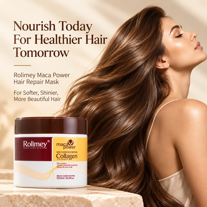 🔥Official Brand Shop |🧴Rolimey® Maca Power Collagen Hair Mask – Deep Repair, Frizz Control & Shine for Dry, Damaged Hair