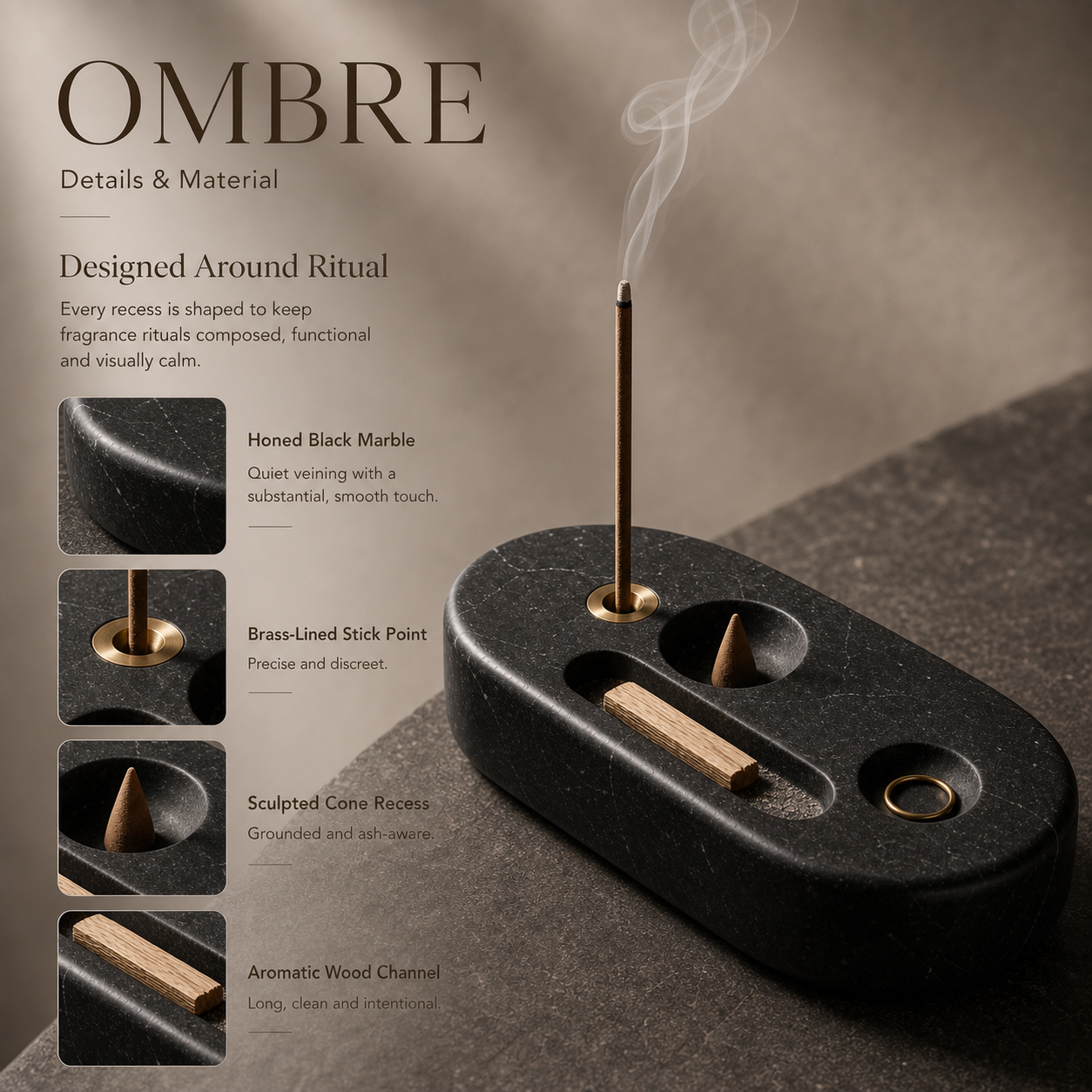 Teravoxa® OMBRE Multi-Ritual Incense Holder